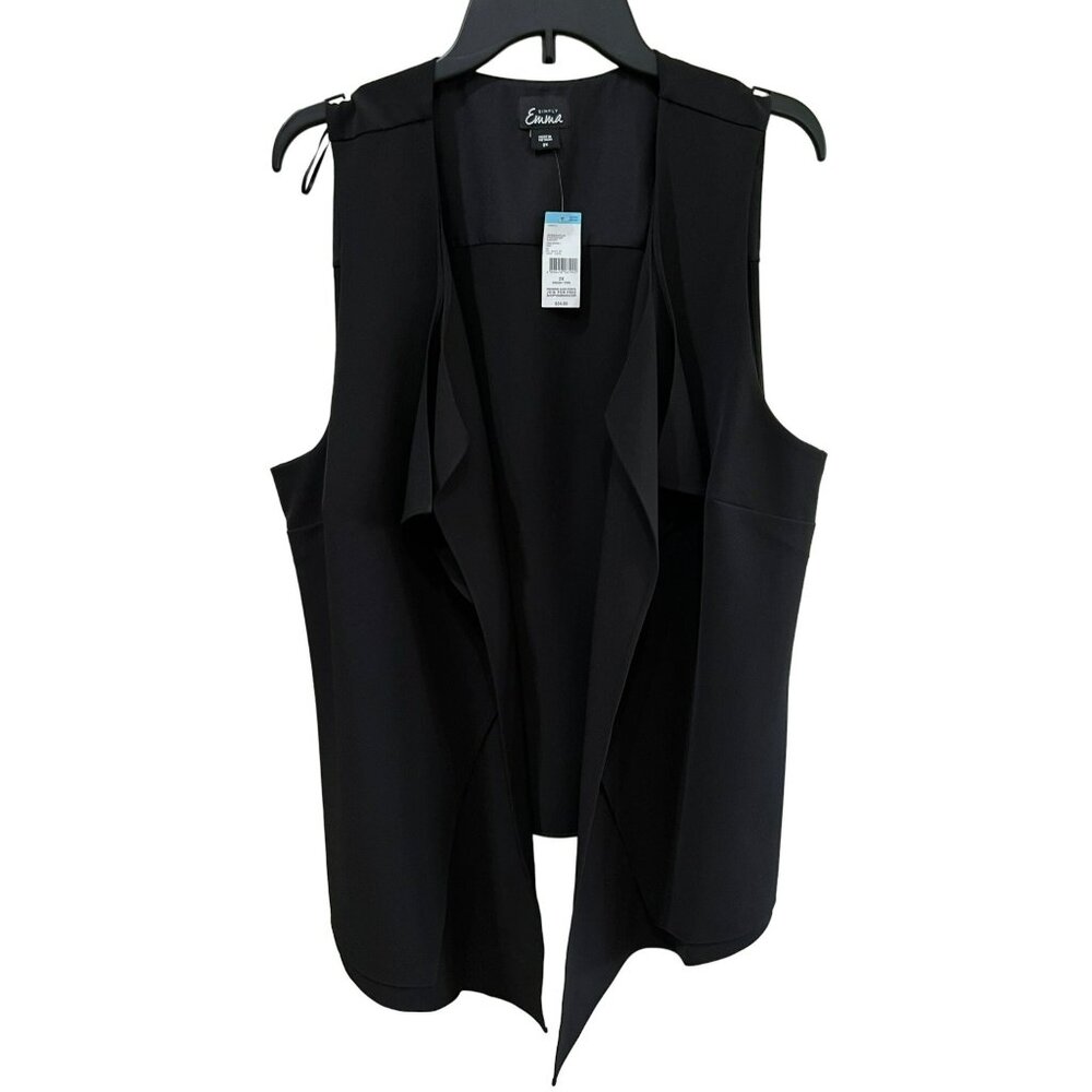 NWT Simply Emma Dual Layer Black Onyx Vest Size 2X